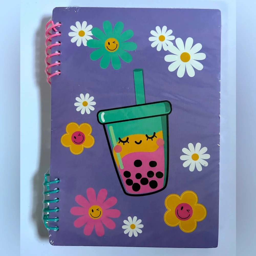 NEW!!! Five (5) Piece Boba Zip Pouch Keychain And Notebook Set Bundle-(NWT)